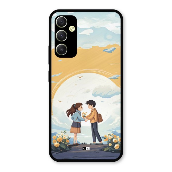 Teenage Anime Couple Metal Back Case for Galaxy A34