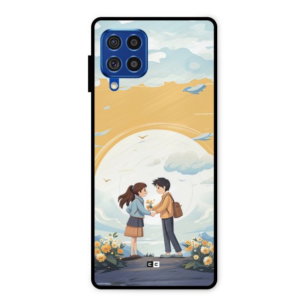 Teenage Anime Couple Metal Back Case for Galaxy F62