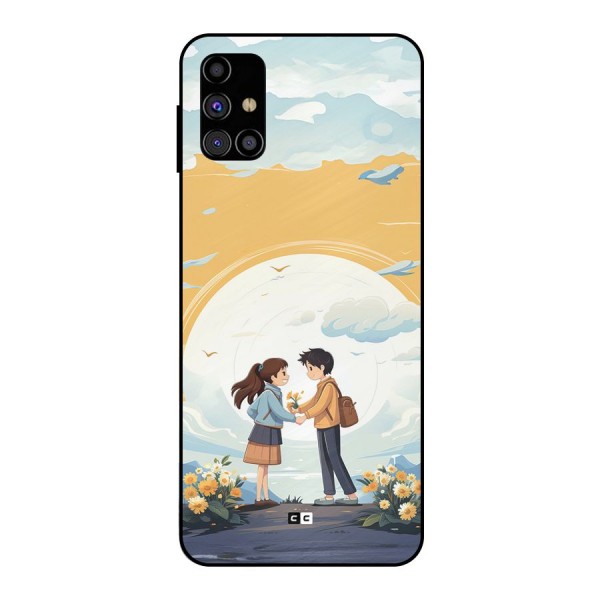 Teenage Anime Couple Metal Back Case for Galaxy M31s