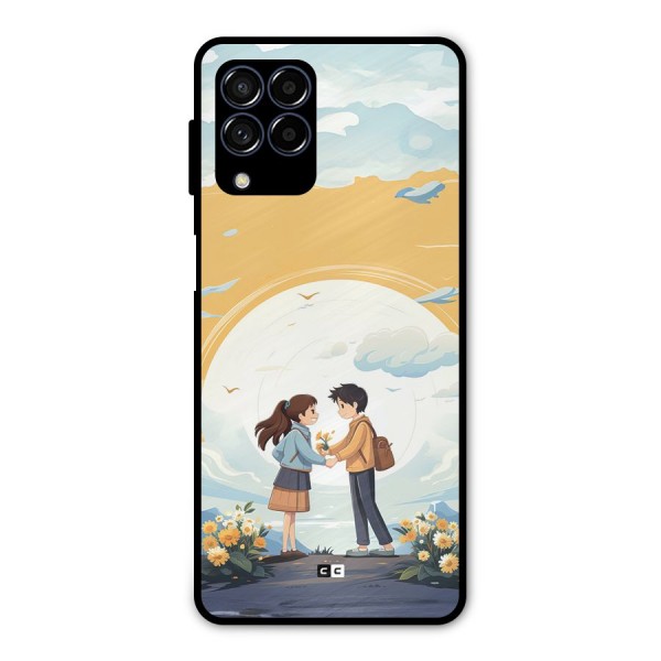 Teenage Anime Couple Metal Back Case for Galaxy M53 5G