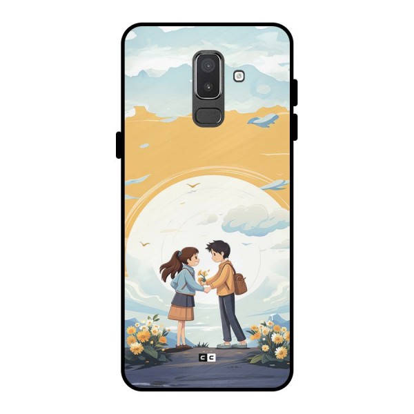 Teenage Anime Couple Metal Back Case for Galaxy On8 (2018)