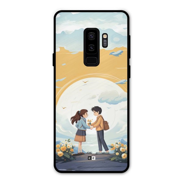 Teenage Anime Couple Metal Back Case for Galaxy S9 Plus