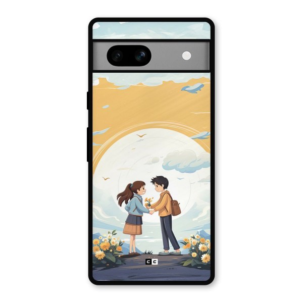 Teenage Anime Couple Metal Back Case for Google Pixel 7a