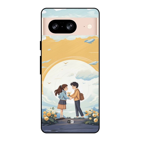 Teenage Anime Couple Metal Back Case for Google Pixel 8