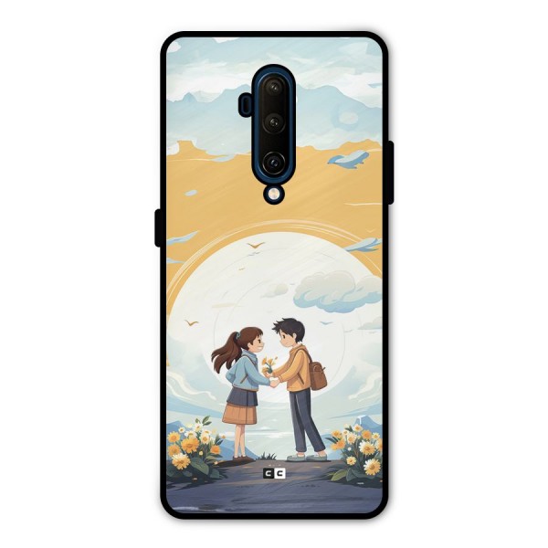 Teenage Anime Couple Metal Back Case for OnePlus 7T Pro