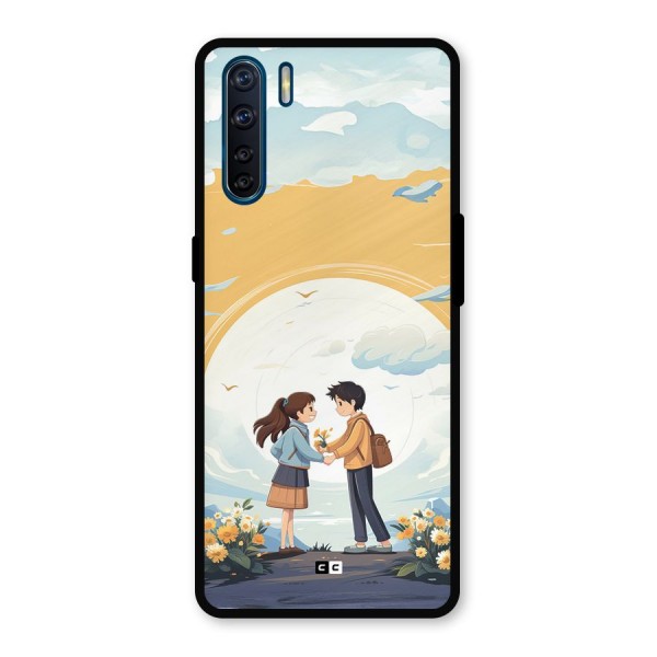 Teenage Anime Couple Metal Back Case for Oppo F15