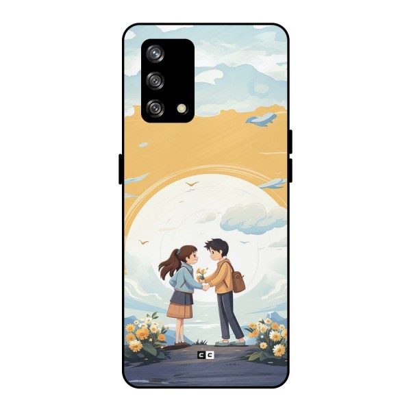 Teenage Anime Couple Metal Back Case for Oppo F19s