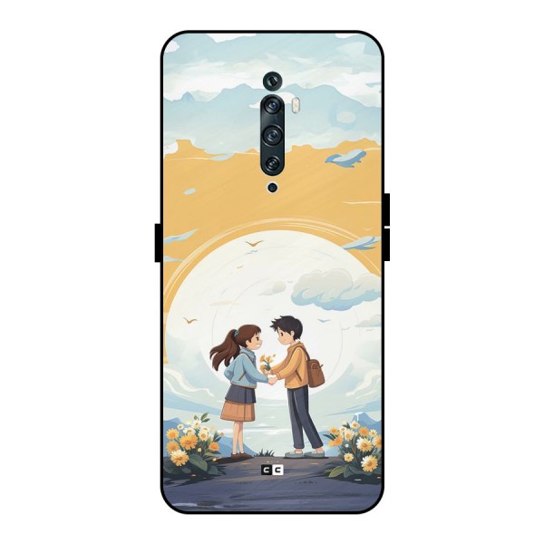 Teenage Anime Couple Metal Back Case for Oppo Reno2 F