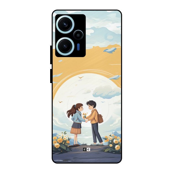 Teenage Anime Couple Metal Back Case for Poco F5