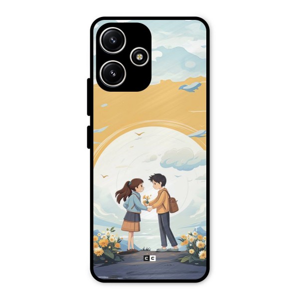 Teenage Anime Couple Metal Back Case for Poco M6 Pro