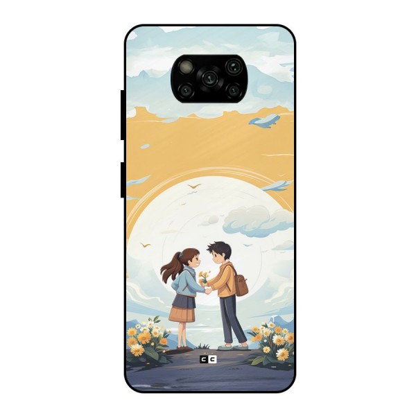 Teenage Anime Couple Metal Back Case for Poco X3