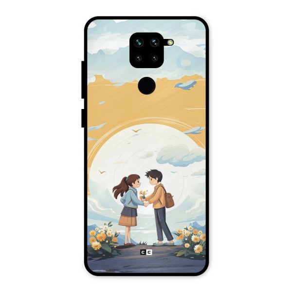 Teenage Anime Couple Metal Back Case for Redmi Note 9