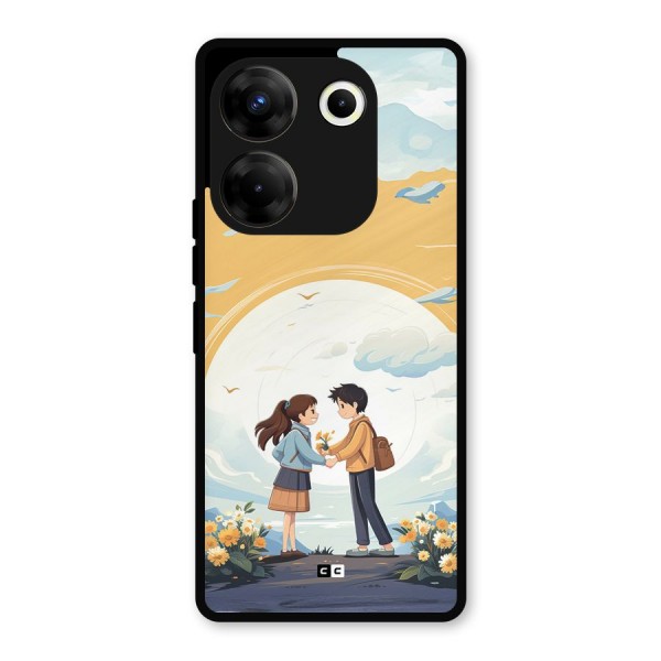 Teenage Anime Couple Metal Back Case for Tecno Camon 20