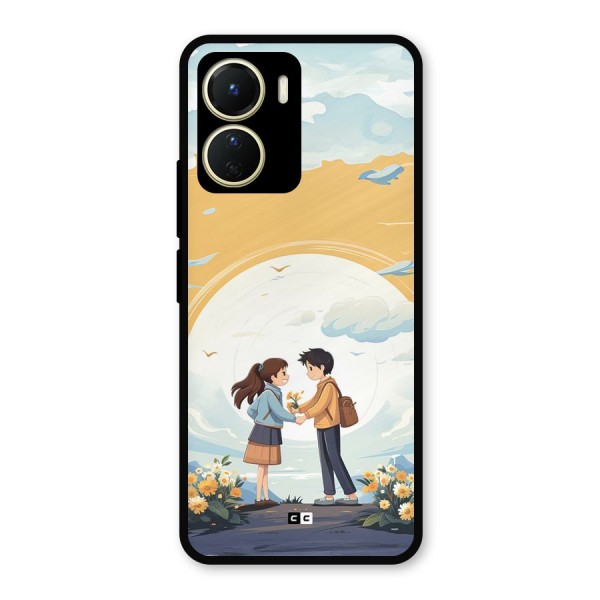 Teenage Anime Couple Metal Back Case for Vivo T2x