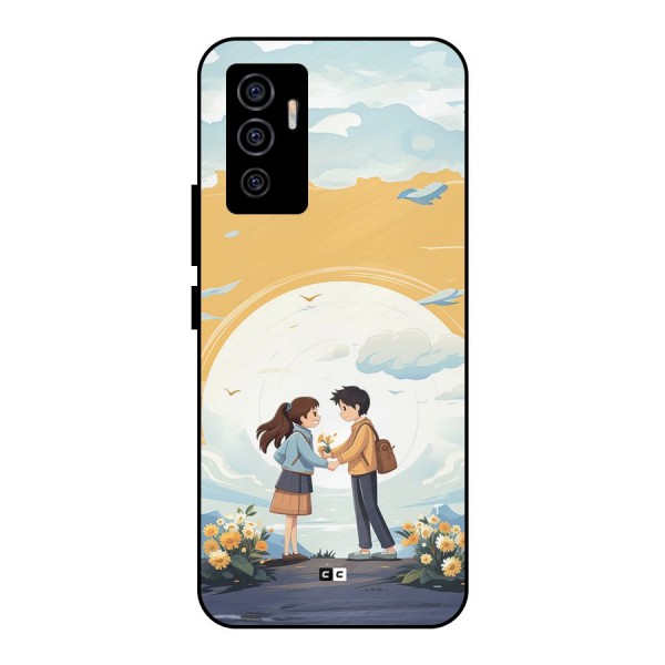 Teenage Anime Couple Metal Back Case for Vivo V23e