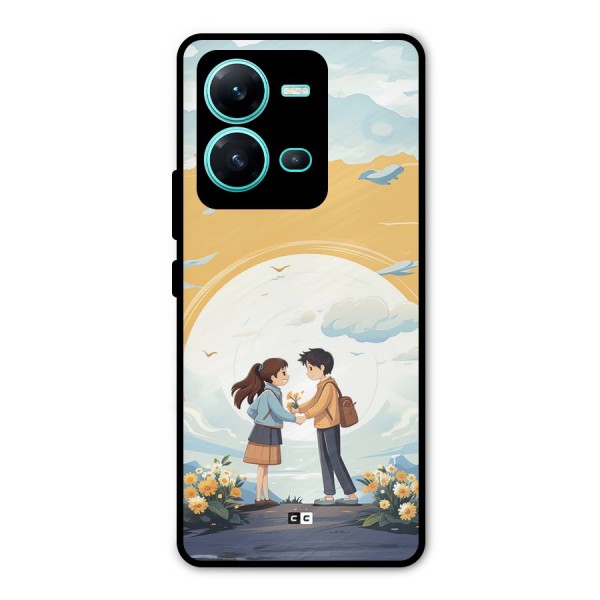 Teenage Anime Couple Metal Back Case for Vivo V25