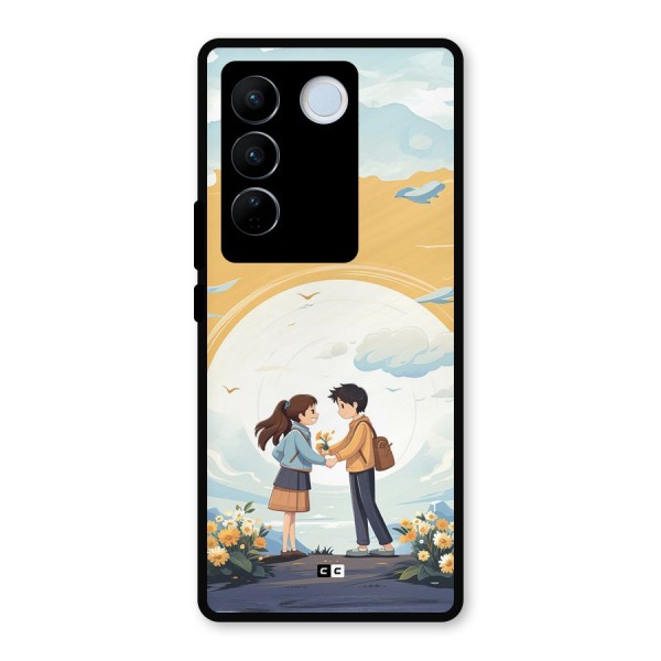 Teenage Anime Couple Metal Back Case for Vivo V27 Pro