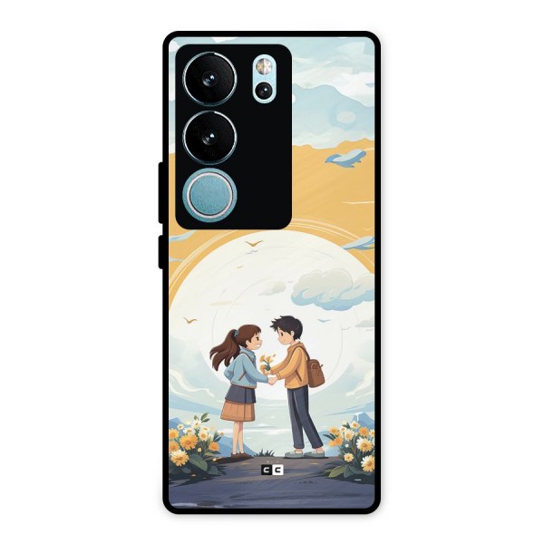 Teenage Anime Couple Metal Back Case for Vivo V29 Pro