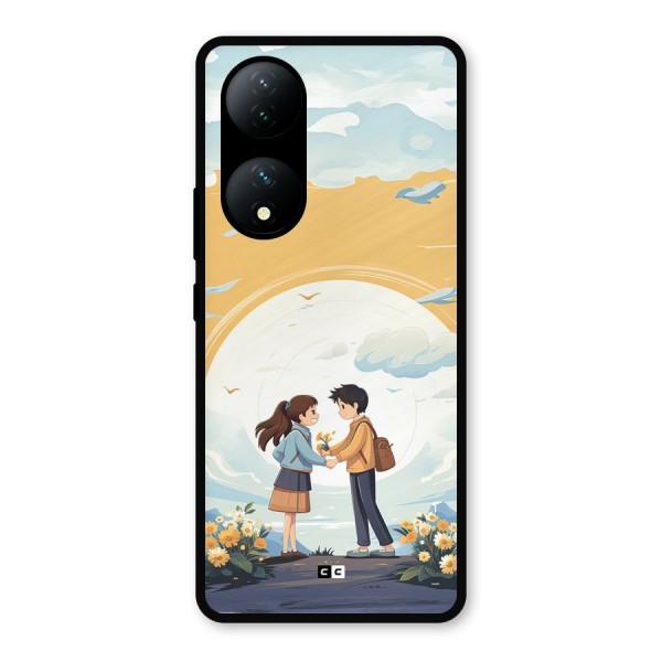 Teenage Anime Couple Metal Back Case for Vivo Y100