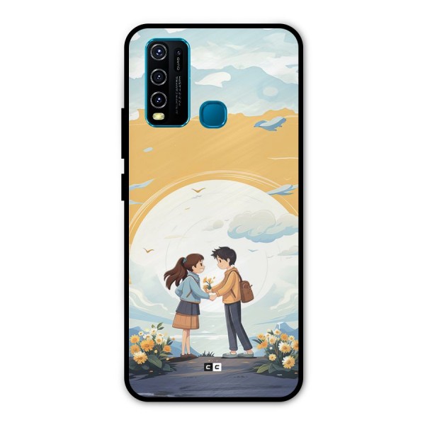 Teenage Anime Couple Metal Back Case for Vivo Y30