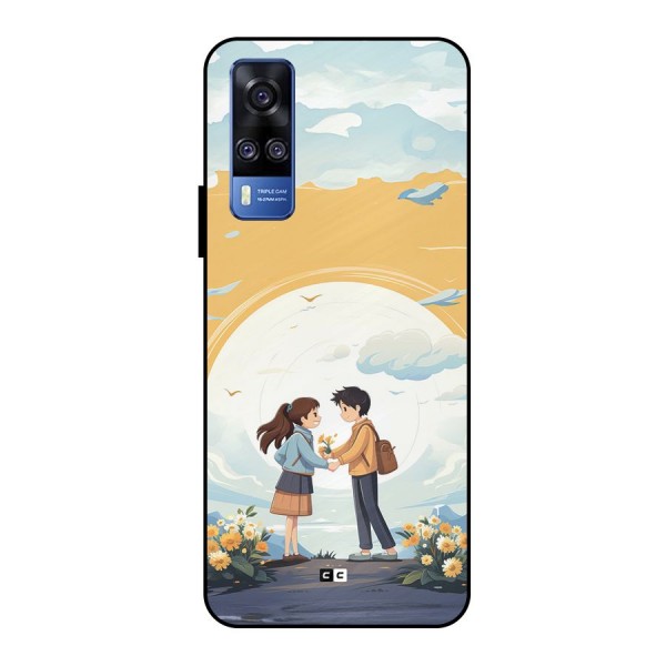 Teenage Anime Couple Metal Back Case for Vivo Y51