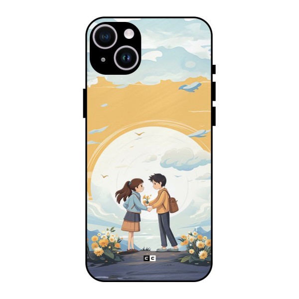 Teenage Anime Couple Metal Back Case for iPhone 14 Plus
