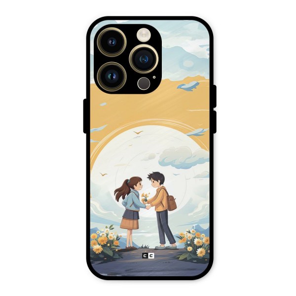 Teenage Anime Couple Metal Back Case for iPhone 14 Pro