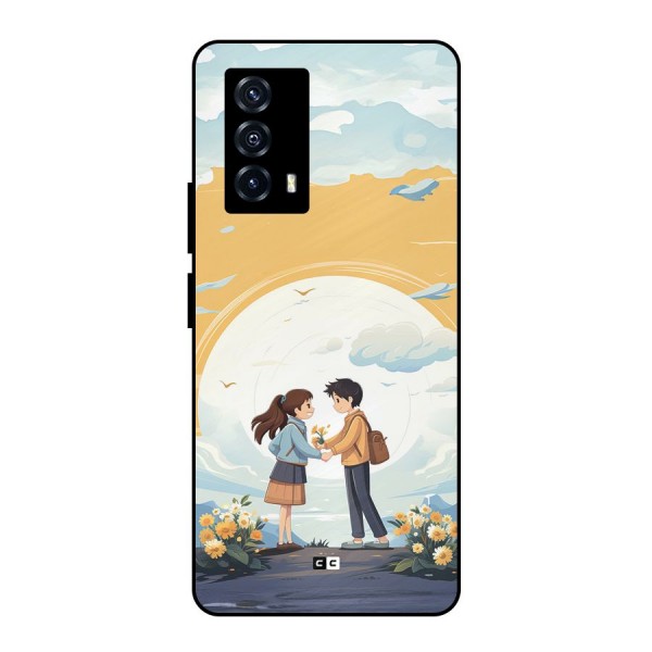 Teenage Anime Couple Metal Back Case for iQOO Z5