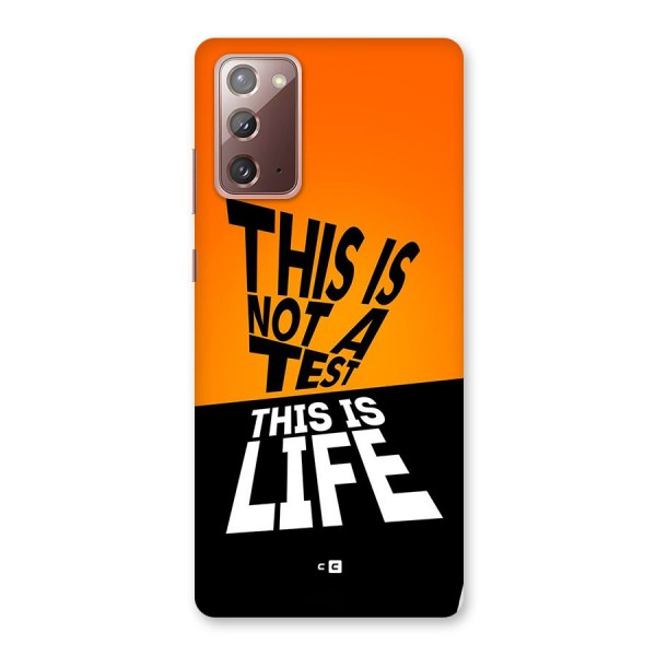 Test Life Back Case for Galaxy Note 20