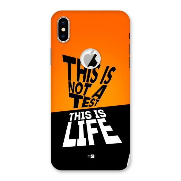 Test Life Back Case for iPhone XS Logo Cut