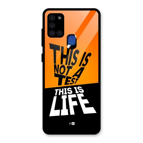 Test Life Glass Back Case for Galaxy A21s