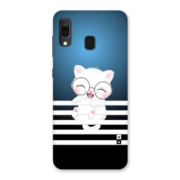 The Cat on Stripes Back Case for Galaxy A20