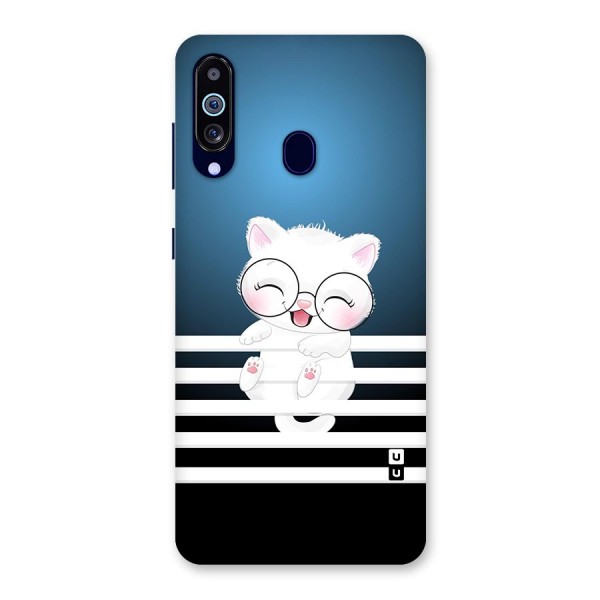 The Cat on Stripes Back Case for Galaxy A60