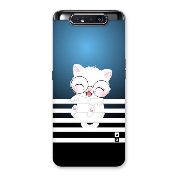 The Cat on Stripes Back Case for Galaxy A80