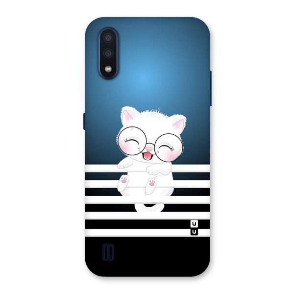 The Cat on Stripes Back Case for Galaxy M01