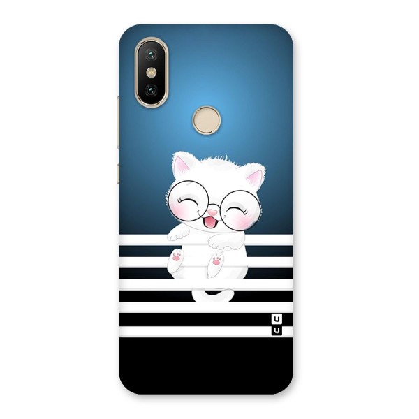 The Cat on Stripes Back Case for Mi A2