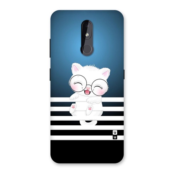 The Cat on Stripes Back Case for Nokia 3.2