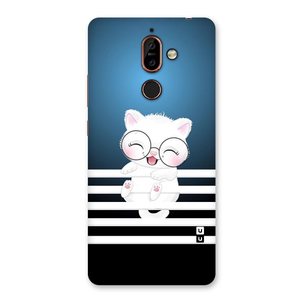 The Cat on Stripes Back Case for Nokia 7 Plus