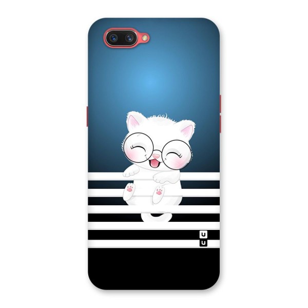 The Cat on Stripes Back Case for Oppo A3s