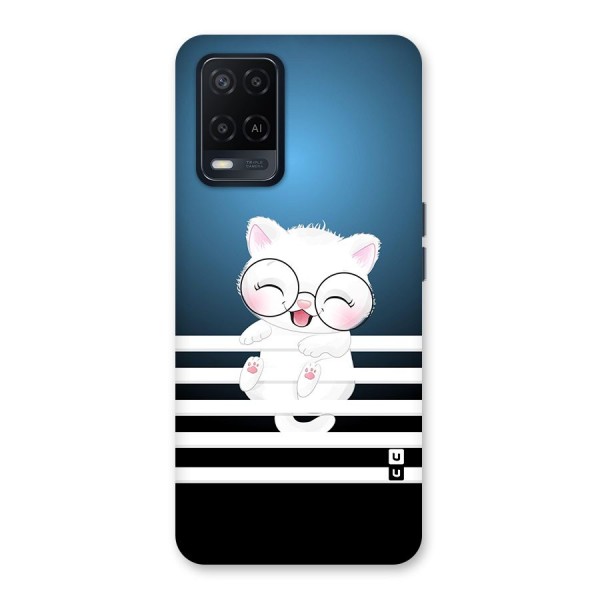 The Cat on Stripes Back Case for Oppo A54