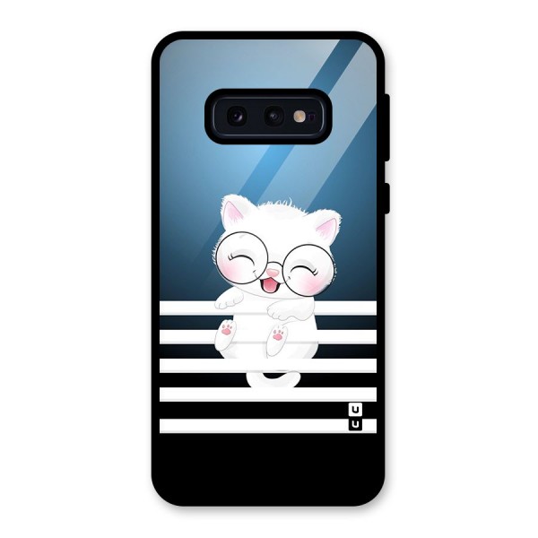 The Cat on Stripes Glass Back Case for Galaxy S10e