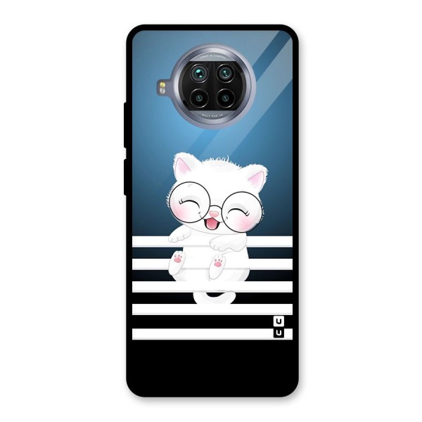 The Cat on Stripes Glass Back Case for Mi 10i