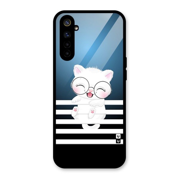 The Cat on Stripes Glass Back Case for Realme 6