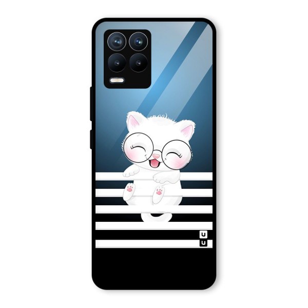 The Cat on Stripes Glass Back Case for Realme 8