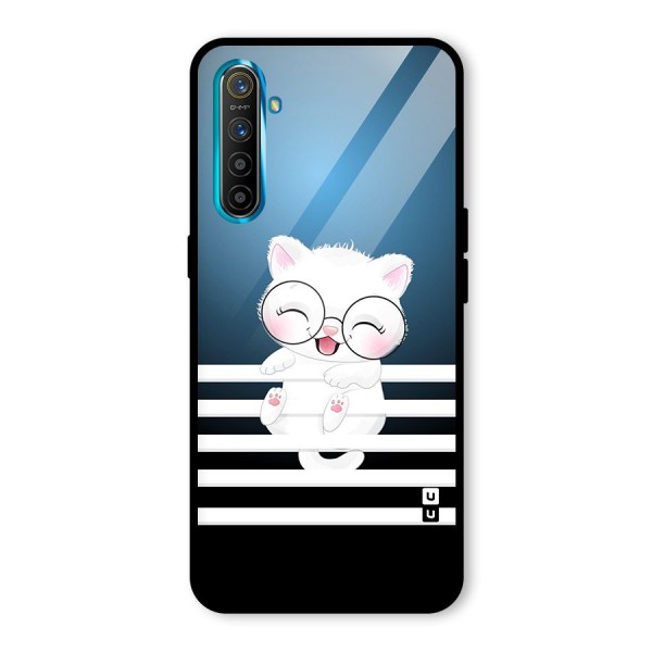 The Cat on Stripes Glass Back Case for Realme XT