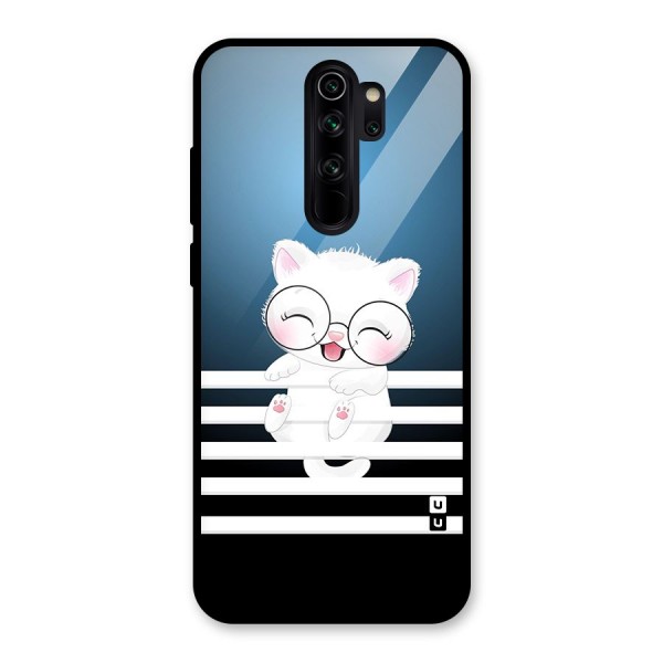 The Cat on Stripes Glass Back Case for Redmi Note 8 Pro
