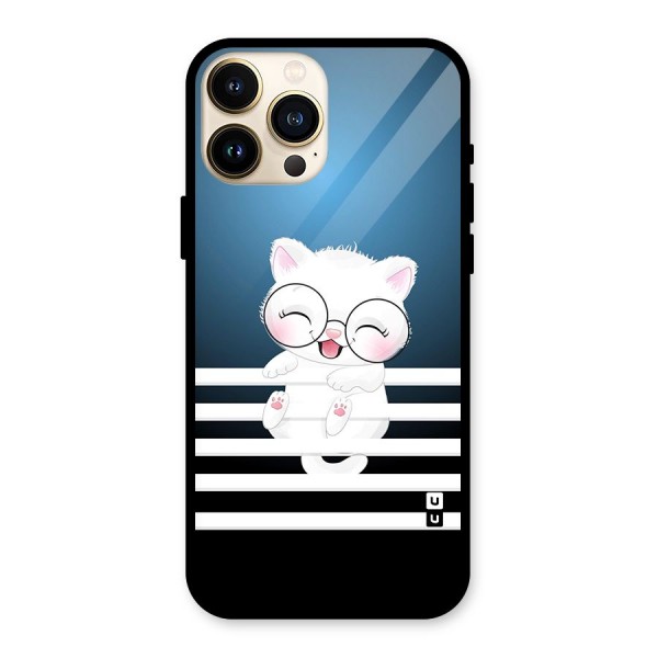 The Cat on Stripes Glass Back Case for iPhone 13 Pro Max