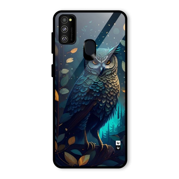 The Cunning Owl Glass Back Case for Galaxy M21