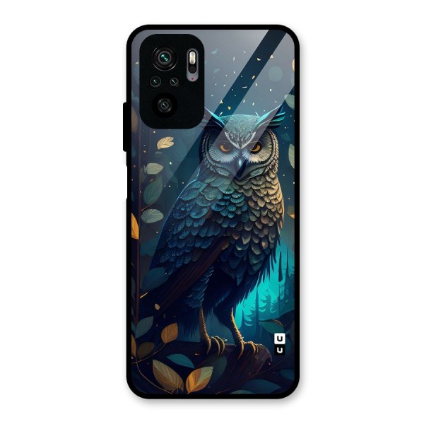 The Cunning Owl Glass Back Case for Redmi Note 10