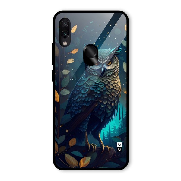 The Cunning Owl Glass Back Case for Redmi Note 7